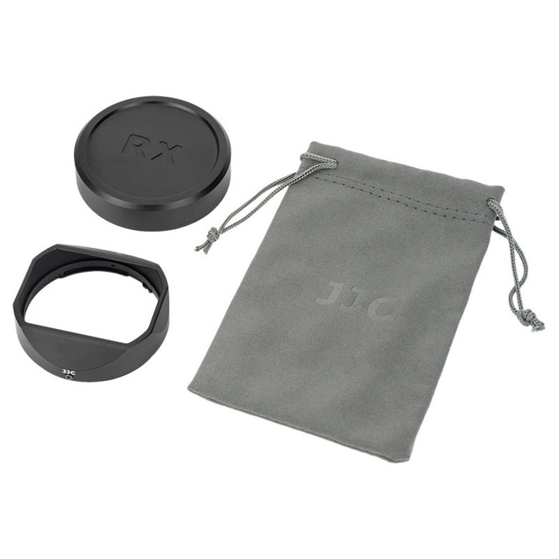 Metal Square LHP-1 RX1R III Lens Hood Shade Protector Cover with Lens Cap | for Sony RX1R III II RX1RIII RX1RII RX1RM3 RX1RM2 RX1 Cameras, E 55-210mm F4.5-6.3 OSS SEL55210, with Drawstring Pouch Minimalist Style