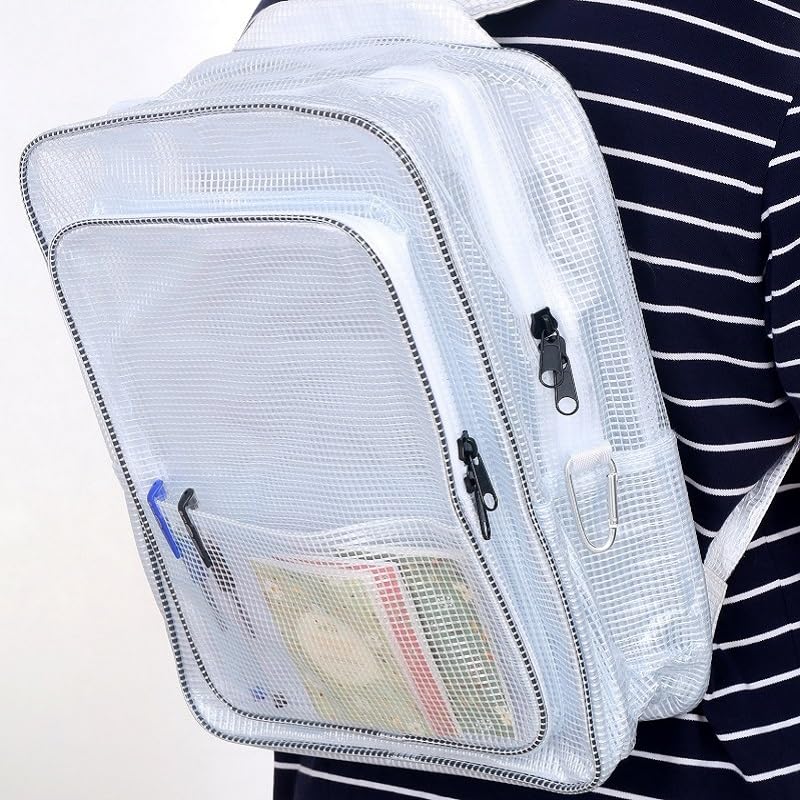 16.5 ”Anti-static clear pvc backpack,cleanroom engineer tool bag full cover pvc for put computer tool working in clean room, semiconductor industry One Piece White Large