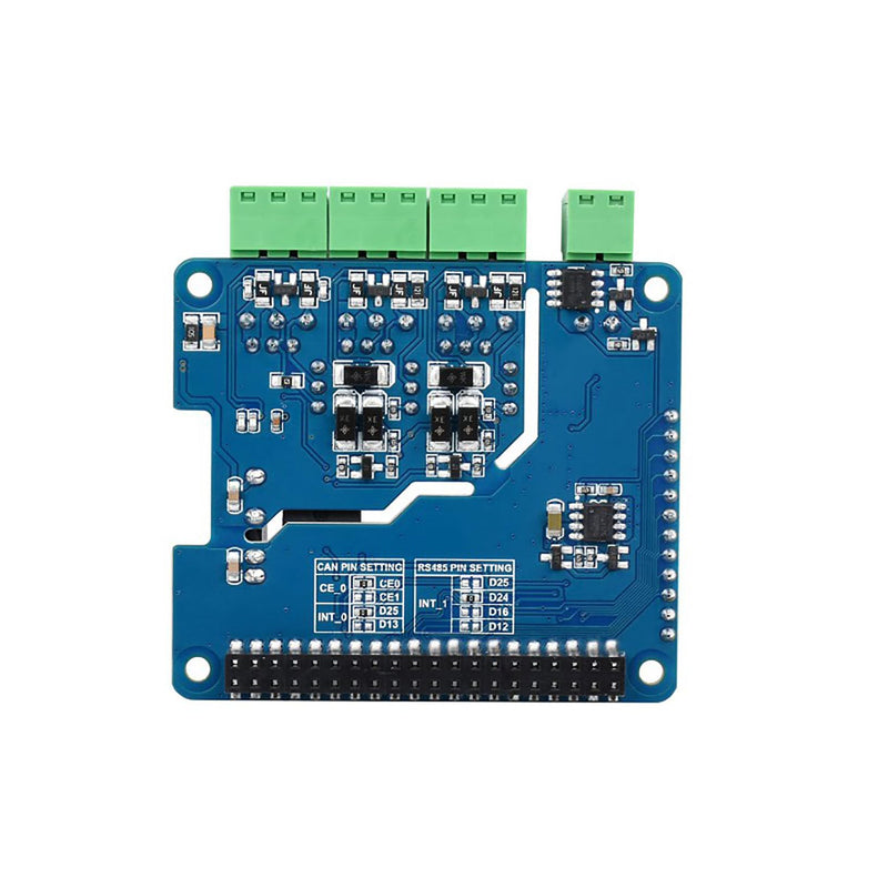 for Raspberry Pi RS485 CAN HAT (B) Isolated 2-Ch RS485 1-Ch CAN SPI Communication On-Board SC16IS752 and SP3485 Chips with MCP2515 Controller CAN Transceiver Multiple Protections