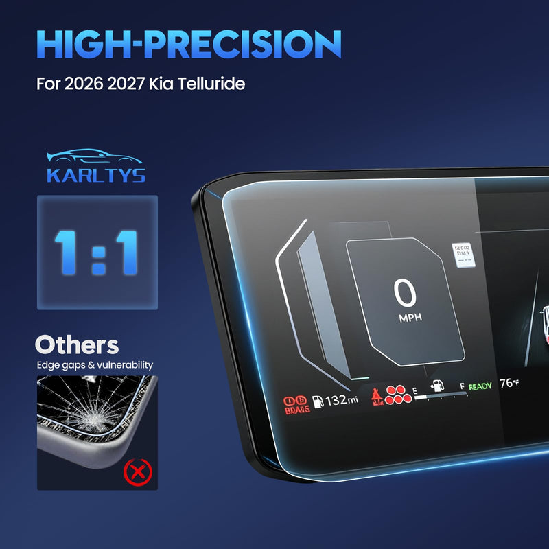Karltys Screen Protector for 2026 2027 Kia Telluride X-PRO/SX-Prestige/AWD, 12.3 inch 9H Tempered Glass HD Navigation Screen Cover for Kia Kia Telluride Touchscreen Film [Anti-Glare & No Fingerprint]