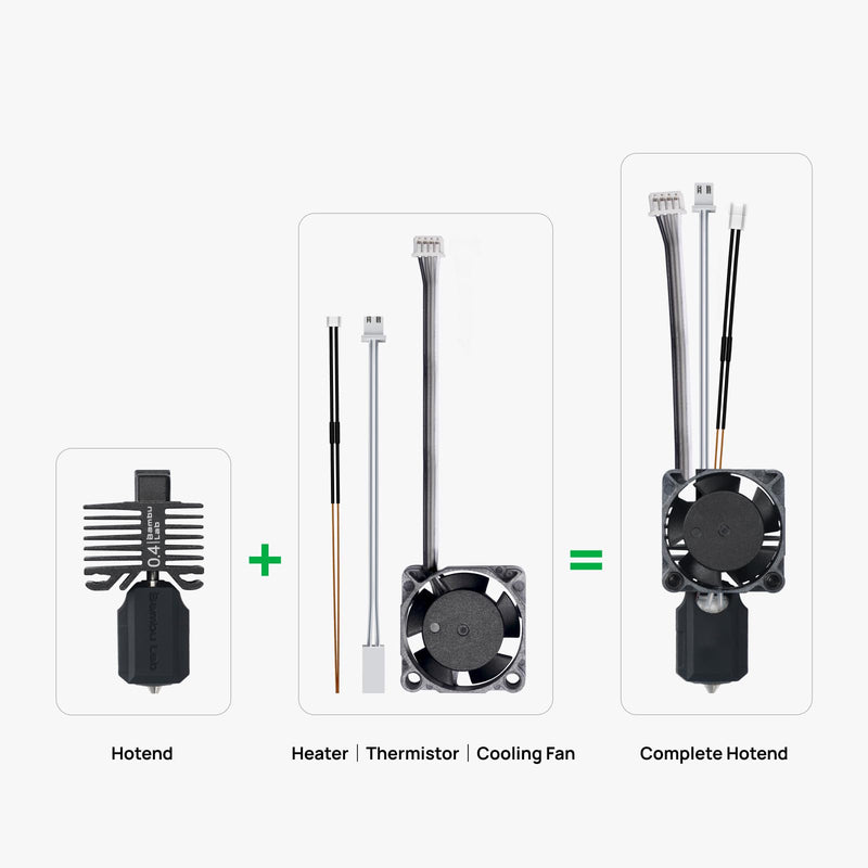 3DTOOLS Bamboo LAB Hardened Steel Complete Hotend Kits with Fan for Bambu LAB X1,X1C 3D Printer 0.4MM Nozzle