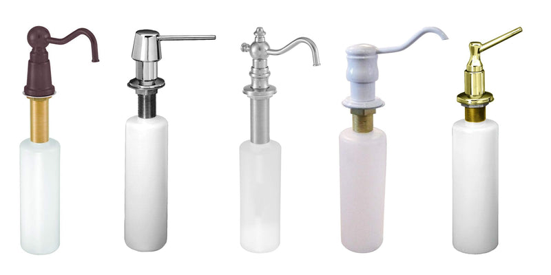 Westbrass D217-51 Kitchen Sink Deck Mounted Liquid Soap/Hand Sanitizer Dispenser with Refillable 12 oz Bottle, Powder Coat Almond