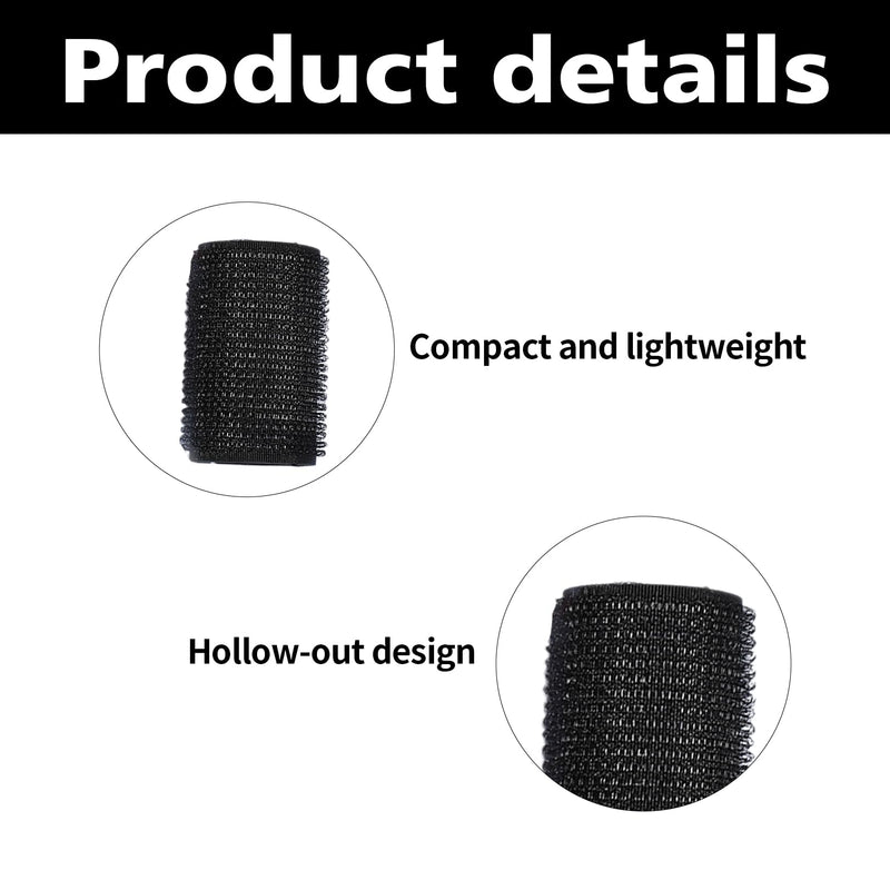 4 Pcs Hair Rollers Set,Black Hairs Large Rollers for Hair Volume,Hair Accessories for women,Heatless Self Grip Hairs Curlers,Hairroller Self-grip for Long,Medium and Short Hairs,Easy to Use (Black)