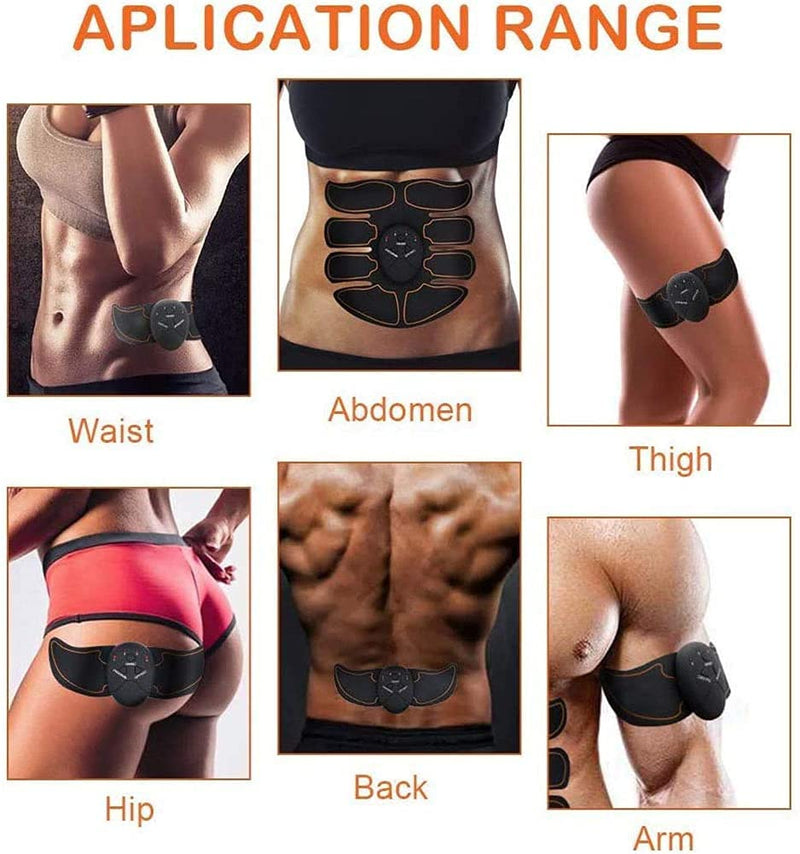 Fitness Belt Abs Stimulator Muscle Training Fitness Workout Equipment Ab Core Toner Belt for Abdominal/Arm/Leg for Home Use Black