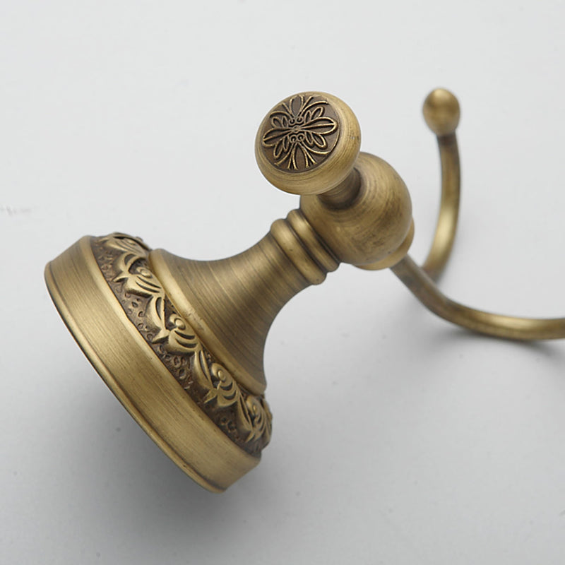 Antique Bronze Brass Bath Towel Hooks, Wall Mounted Bathroom Hardware Accessories,Pattern Carving Design