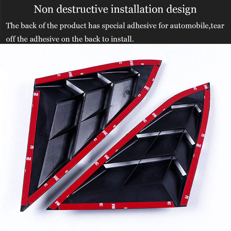 ABS Rear Side Window Louvers Air Vent Scoop Shades Cover Blinds Trim for Honda Accord 2018 2019 2020 2021 2022（Bright Black） Bright black