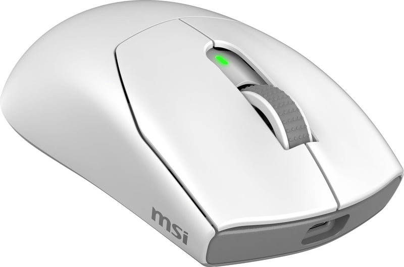 msi Forge GM340 W White Gaming Mouse, 12800 DPI, 50M+ Clicks Micro Switch, Optical Sensor, Ergonomic Ambitextrous Hand Design, RGB Light