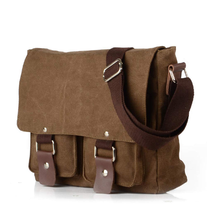 Men's Lightweight Vintage Waterproof Canvas DSLR SLR Shockproof Camera Shoulder Messenger Bag Sliing bag Compatible for Canon Sony Nikon Brown(2)