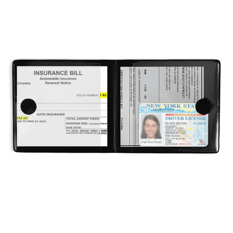 UYYE Car Registration and Insurance Card Holder, Vehicle Glove Box Car Organizer, Interior Car Accessories for Documents, Cards, License - 2 Pack black1