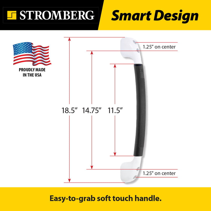 Stromberg Carlson AH-150 Black Soft Touch Assist Handle - RV Exterior Grab Handle and Entrance Handle - Grab Bars for RV and Camper - Comfortable Entry Door Handle