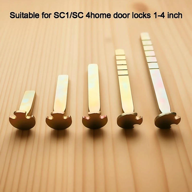 21-Piece Thick Door Extension Kit, Adjustable Deadbolt Tailpiece Set | Fits SC1 SC4 KW1 Keyways, For 1–4 Inch Doors, Long Screws Included, Door Lock Repair Parts