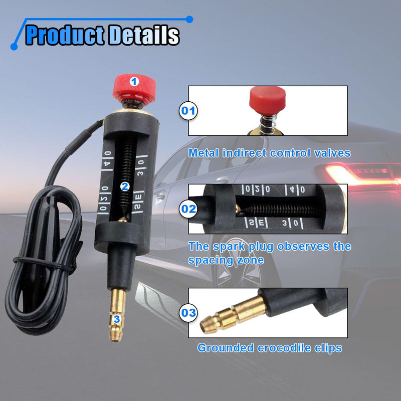 Car Spark Plug Tester, Coil-on Plug Ignition Spark Circuit Tester, Car Diagnostic Test Tool, Adjustable Ignition System Coil Tester