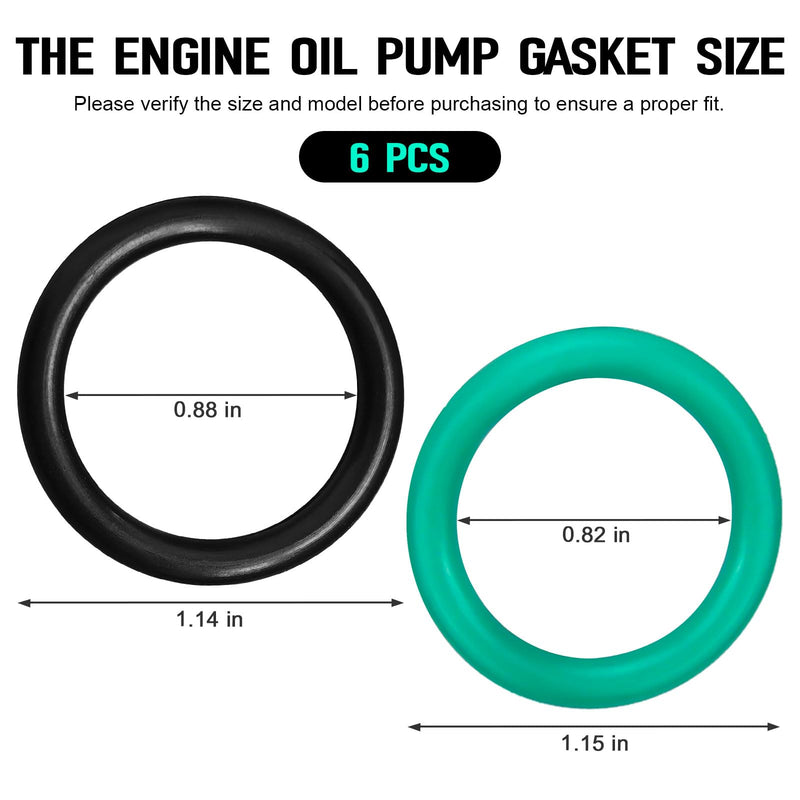 M29517 Oil Pump Pickup Tube O-Ring Seals for LS Engines 4.8 5.3 5.7 6.0 6.2 LS1, 12584922 Engine Oil Pickup Tube Gasket Kit for LS-Based Engines1997-2013, 6 Pcs