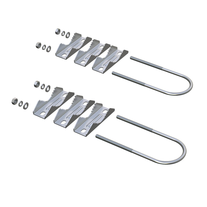 2 PCS Stainless Steel Antenna Mount Clamp U-Bolt Mounting Hardware Antenna Mast Clamp V Jaw Bracket Accessories for TV CB Ham Outside Home Antenna Double Pipe-Mounting