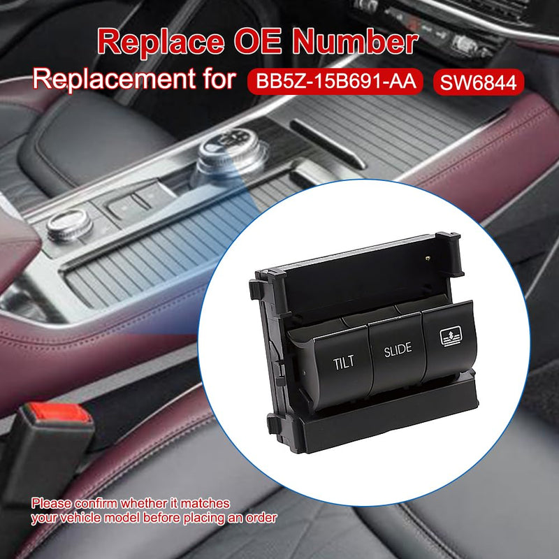 Sunroof Overhead Console Switch Replacement for BB5Z-15B691-AA SW6844 Compatible with Ford Explorer 2.0L 2012-2015, Explorer 2.3L 2016-2017, Explorer 3.5L 2011-2017 Sliding Window Sunroof Switch