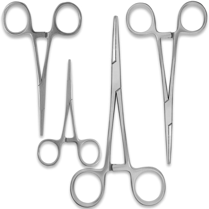 Ultimate Hemostat Set In Zipper case Fishing Tools Items Stainless Steel (Kit-4 (8 pcs 3.50",5",5.50",7.25" (4 Str/4Cud)) Kit-4 (8 pcs 3.50",5",5.50",7.25" (4 Str/4Cud)