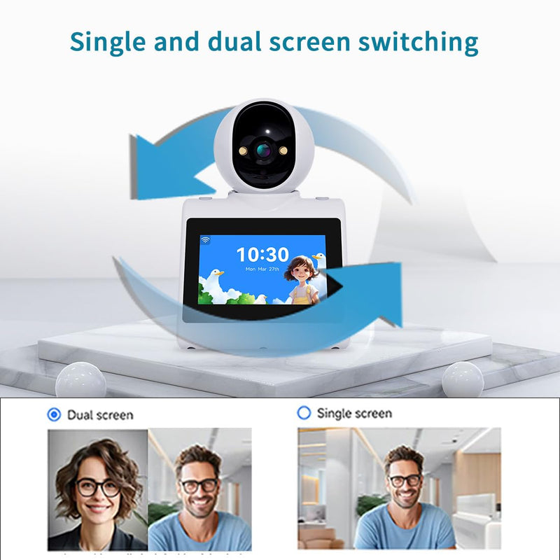 Two Way Video Camera,Indoor Home Security Cameras Baby Monitor Pet Dog Camera with Phone App,Motion for Elderly/Nanny/Pet/Dog/Baby,Audio Calling Device Pan Til,Motion Detection Button Dialing