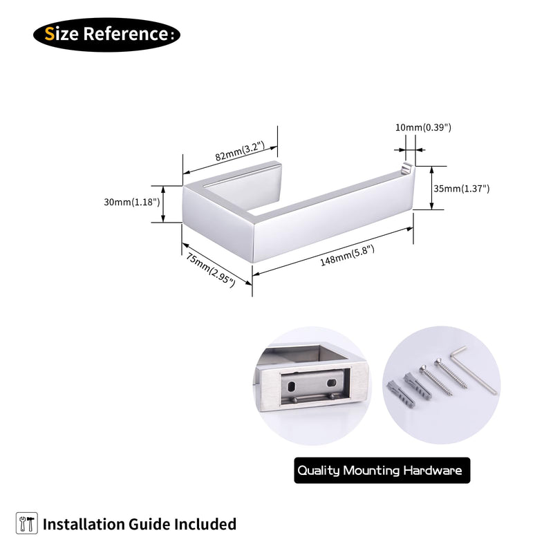 GERZWY Polished Stainless Steel Toilet Paper Holder Paper Towel Dispenser Tissue Roll Hanger Wall Mounted HG1718-JG