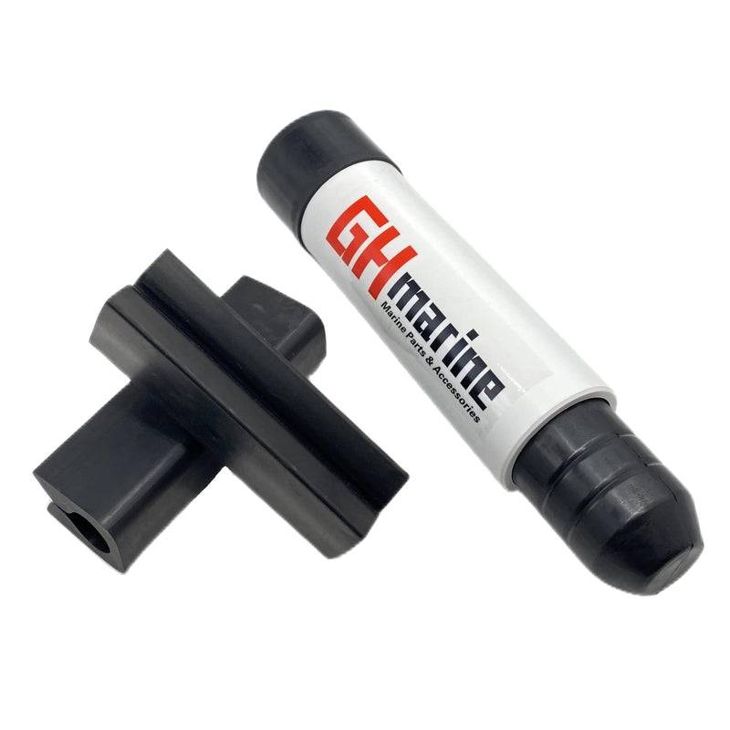1H03 Transom Rubber Support and Motor Lock for Boat Outboards and Stern Drives with 3 Rams Trim and Tilt, Plastic Saver Protect Bar