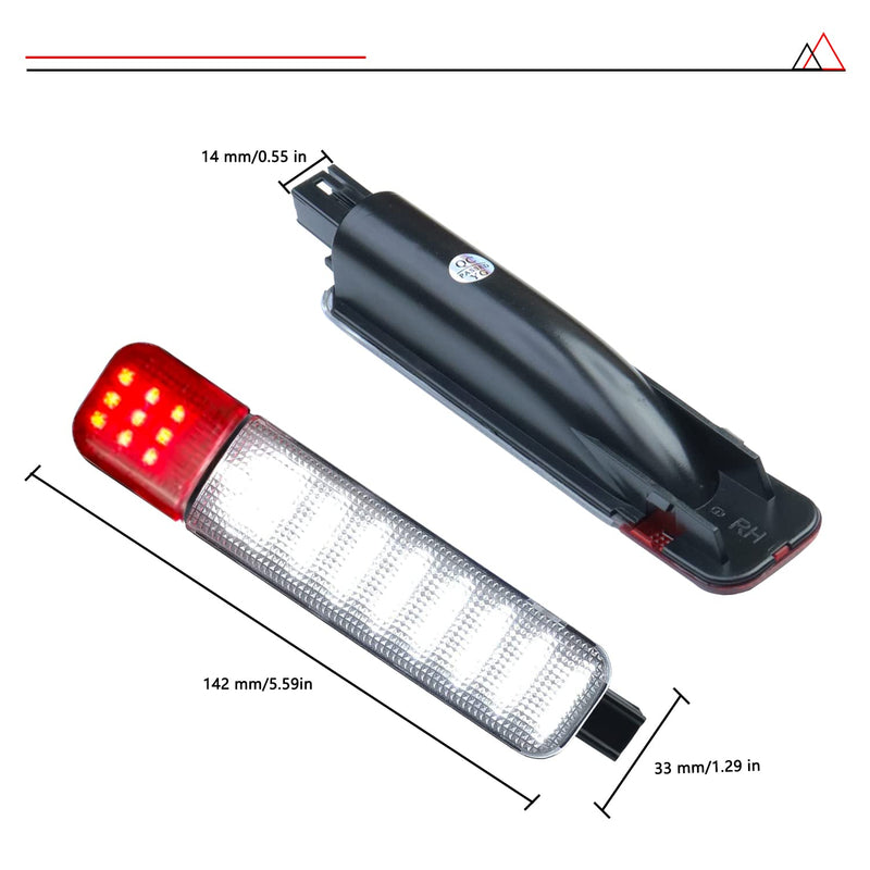 Led Doors Light Courtesy Lights Compatible with Chevy Silverado GMC C/K,Sierra 1500 2500 3500, Suburban, Avalanche, Hum-mer H2 Yukon Car Interior Doors Panel Lighting RED&WHITE