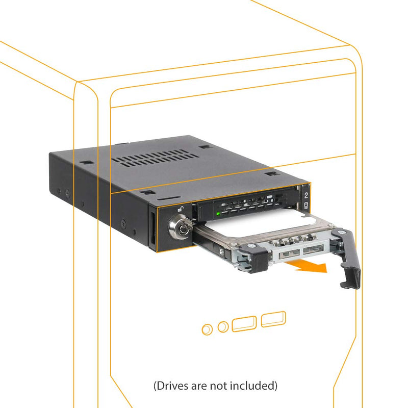ICY DOCK Full Metal 2 Bay 2.5” SATA/SAS HDD & SSD Mobile Rack for External 3.5" Drive Bay | ToughArmor MB992SK-B