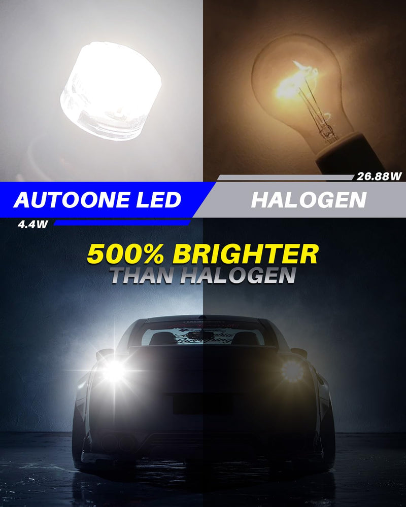AUTOONE Upgraded 1156 LED Bulb White, 500% Super Bright, 7506 BA15S P21W LED Replacement with Projector for Backup Reverse Tail Brake DRL Signal Parking Lights, Pack of 2 1156/7506