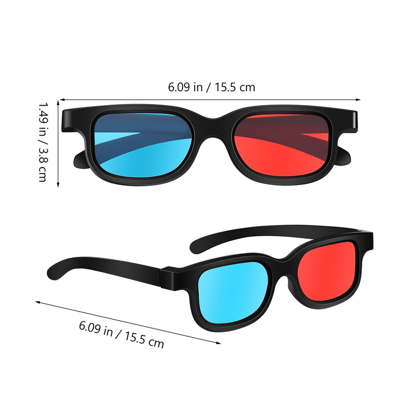 10 Pcs 3D Glasses Red Blue Lens, Lightweight ABS Frame Black Viewing Eyewear, Home Theater Computer Monitor Games