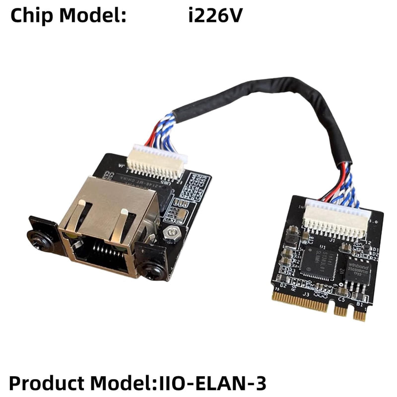 WayPonDEV M.2 A E Key to 2.5 Gigabit Ethernet Module, i226V Chipset 2.5G Ethernet Server NIC, 10/100/1000/25000 Mbps RJ45 LAN, Multi-Gigabit M.2 Network Card, Support 2230 (30CM, i226 M.2 A+E Key) 30CM