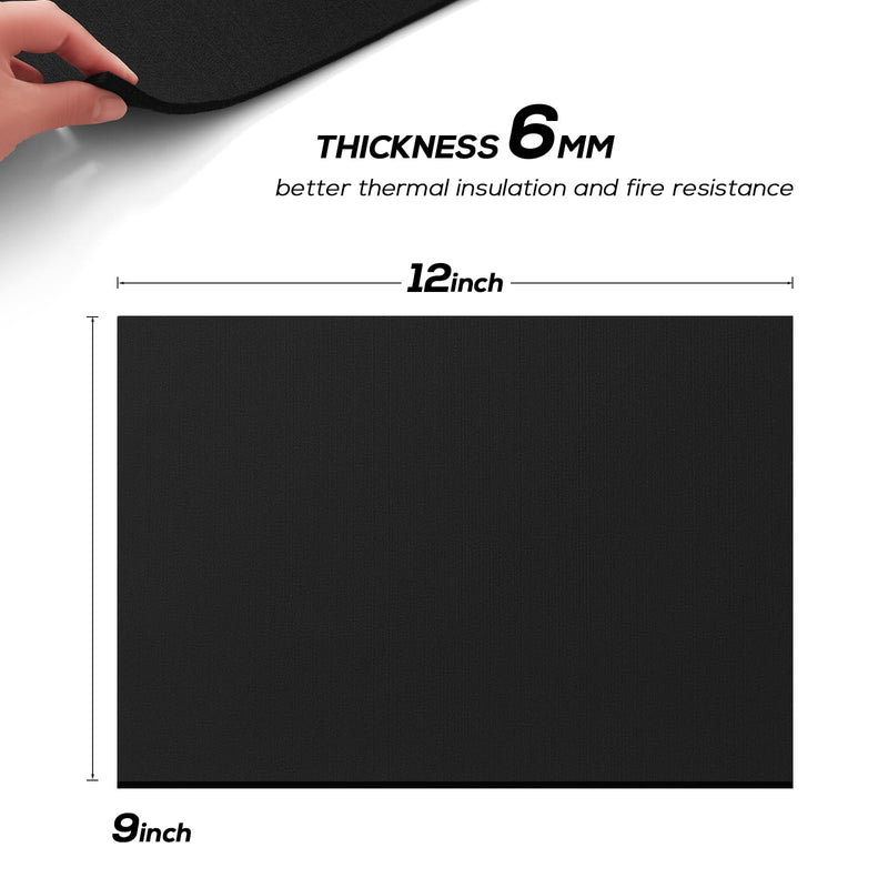 FLASLD 9×12in Heat Shield Thermal Barrier Blanket Insulation Reflective Material High Temp Protection Carbon Felt for Stove Welders, Stuff for DIY Alcohol Burners, Heat Resistant Up To 1800°F 9×12 inch