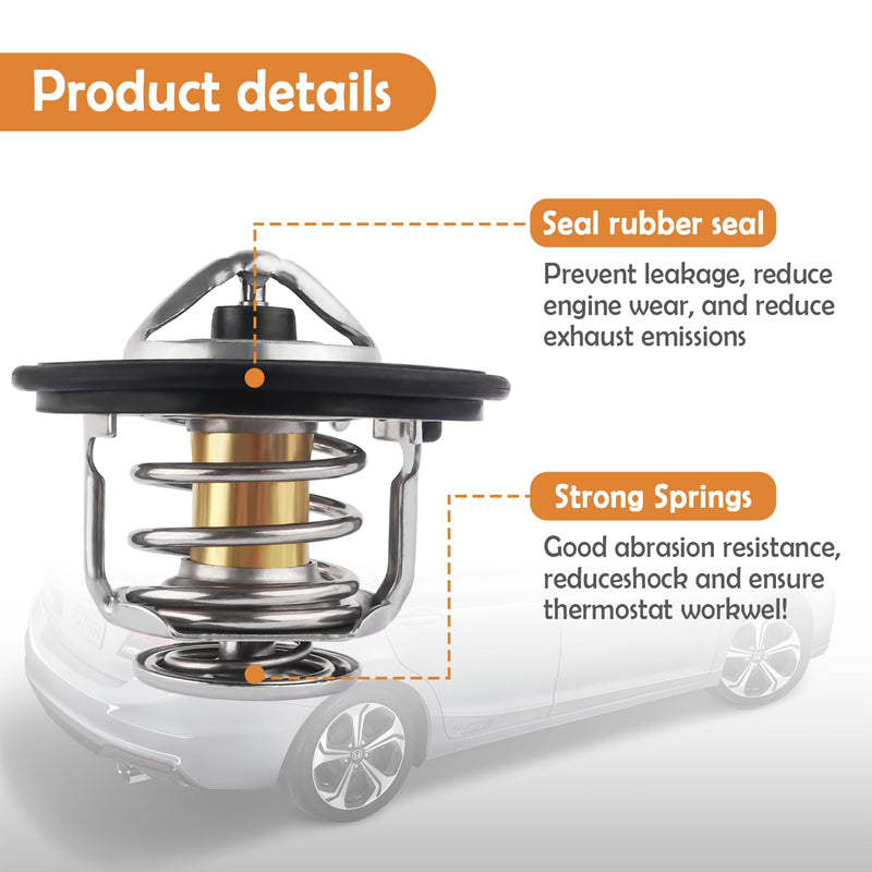 Thermostat for Car,Heavy Duty Engine Coolant Thermostat Compatible with Honda Civic Accord Acura EL CL,Automotive Replacement Engine Thermostats OEM#19301-PAA-306,19301-RNA-315