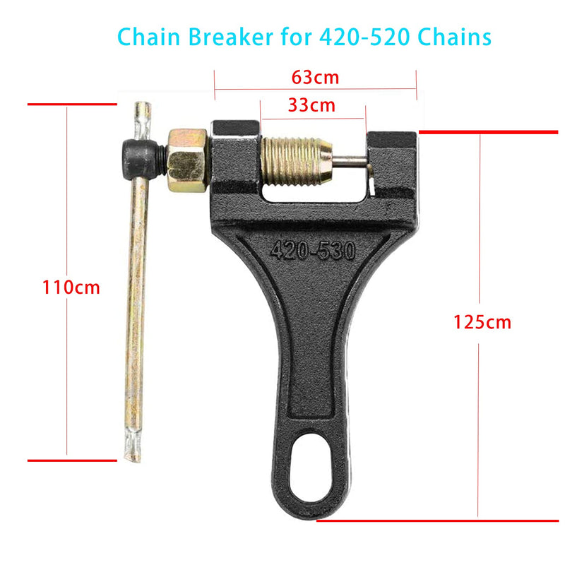 LUPING Chain Breaker Tool for 420-530 Roller Chain, Molybdenum Steel, Single Strand, Adjusts 420mm, 428mm, 520mm, 525mm, 528mm, 530mm Chains for ATVs, Dirt Bikes, GO Karts, Scooters, Pit Bikes