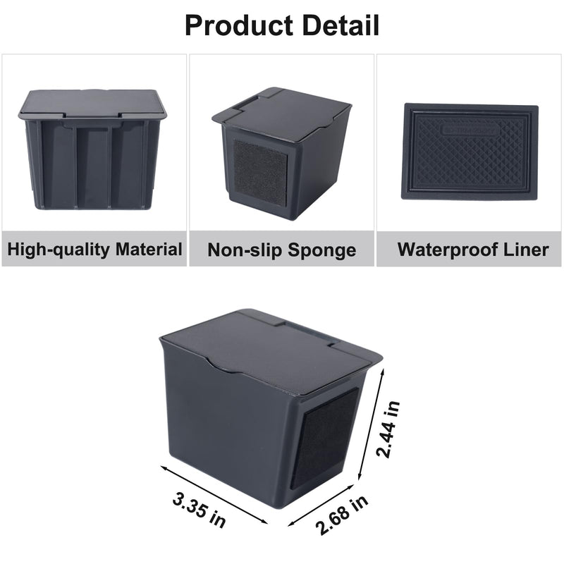 JKCOVER Center Console Coin Box Organizer Compatible with 2016-2020 2021 2022 2023 Toyota Tacoma Accessories Armrest Insert ABS Plastic Coin Holder Secondary Storage Box