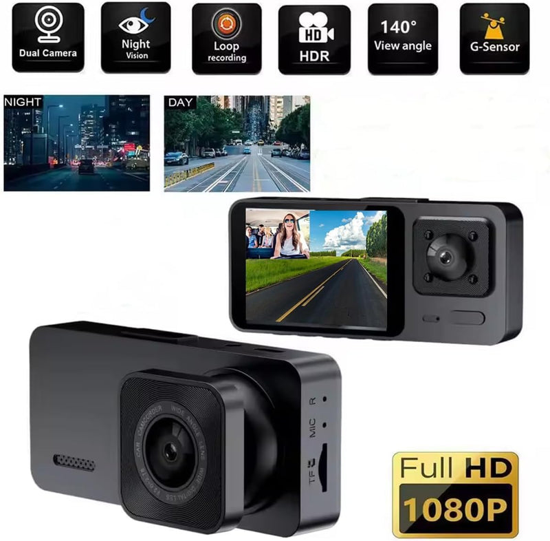 2K Dash Camera Front and Inside Dash Cam for Car Security 1080P Video Recorder with Audio Plug and Play, WDR, Night Vision, G-Sensor Auto Lock, 2 Inch Screen Vehicle Security