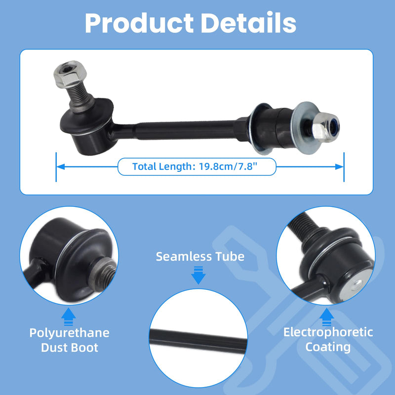 2Pcs K90681 Front Sway Stabilizer Bar Link Compatible With Toyota 1996-2002 4Runner, 2000-2004 Tundra, 2005-2015 Tacoma Base w/RWD, 2005-2015 Tacoma X-Runner w/RWD K90681 X2