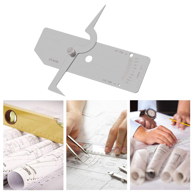 Precision Stainless Steel V-WAC Type Undercut Single Fillet Weld Depth Welding Measure Inspection Tools (Inch)
