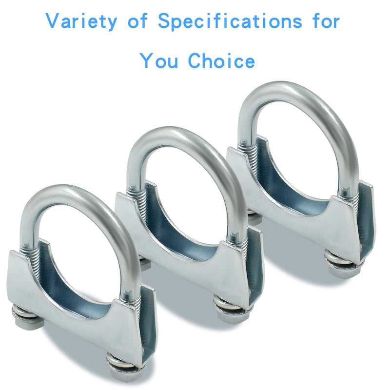 1-1/2'' U Bolt Muffer Exhaust，Heavy Duty Exhaust Clamp with Saddle Style U-Bolt Pack of 2 1-1/2''