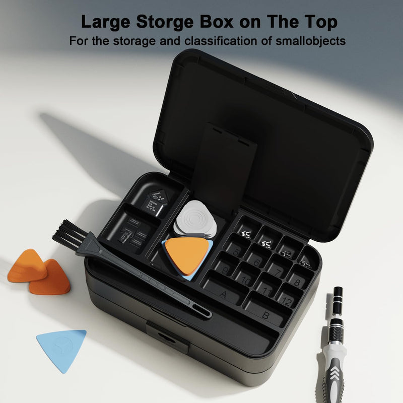 Mini Precision Screwdriver Set with Color-coded Identification, 132 in 1 Micro Magnetic Repair Tool Kits with Storage Box, 108 Bits,Small Manual Screw Driver Toolkits for iPhone/Mac/iPad/Table Black