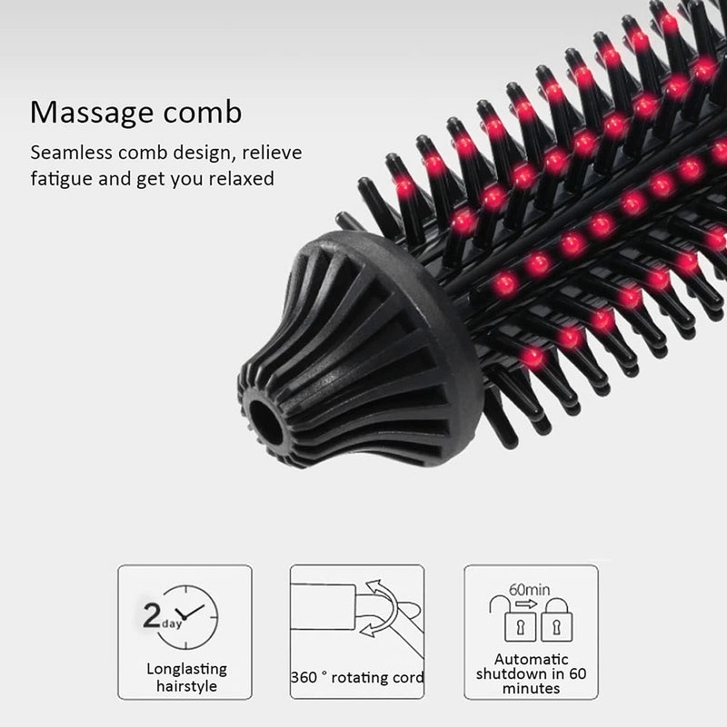 Curling Wands Brush, Professional Anti-Scald Hair Waver Instant Heat Up Multi Stylers Brush with Ceramic Glaze Hair Care for Long/Short Hair (UK Plug 220-240V)