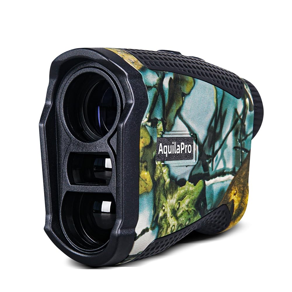 Hunting Range finder, Type-C Recharging, 1300 Yd, Camo Pattern, 6X Magnification, Distance/Angle/Speed/Scan Multi Functional Waterproof Laser Range finder with Case