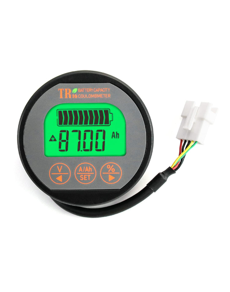  [AUSTRALIA] - QWORK Battery Monitor Voltmeter Ammeter, Voltage Range 8V-80V and up to 500A, Voltage Current Meter with 13 ft Custom Cable 8-80V 0-350A