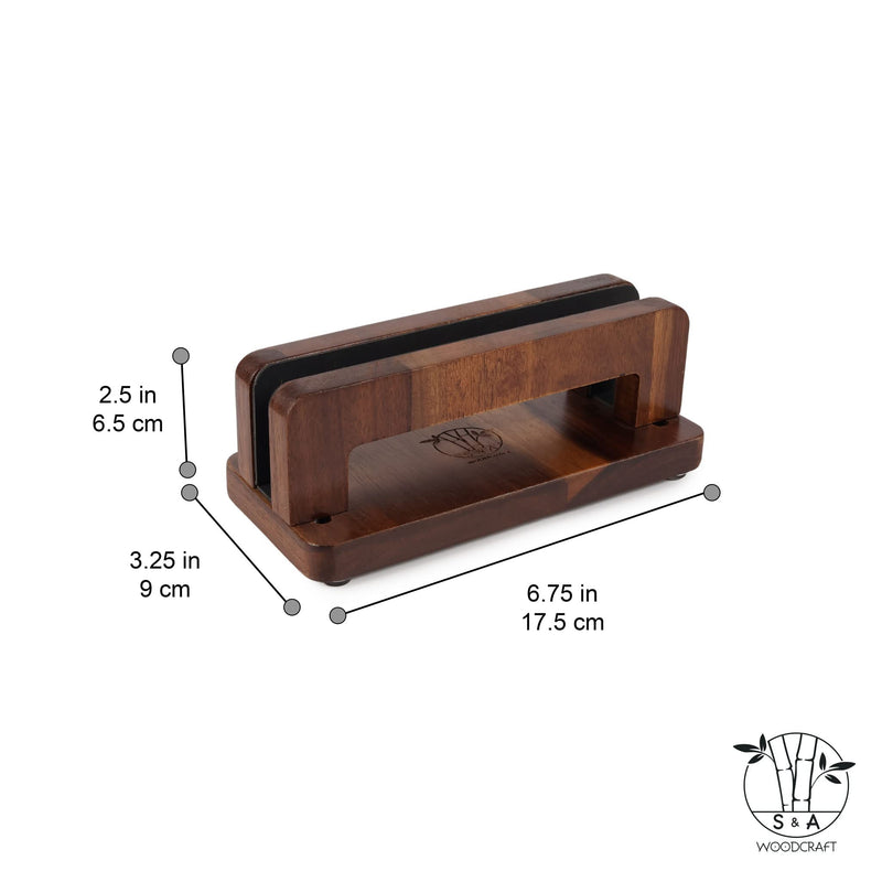 S&A WOODCRAFT Brown Acacia Wood Vertical Laptop Stand, Adjustable Wooden Laptop Holder, Non-Slip Laptop Dock Compatible with Apple MacBook, Microsoft Surface, Gaming Laptops, IPad, Tablets 1 Slot