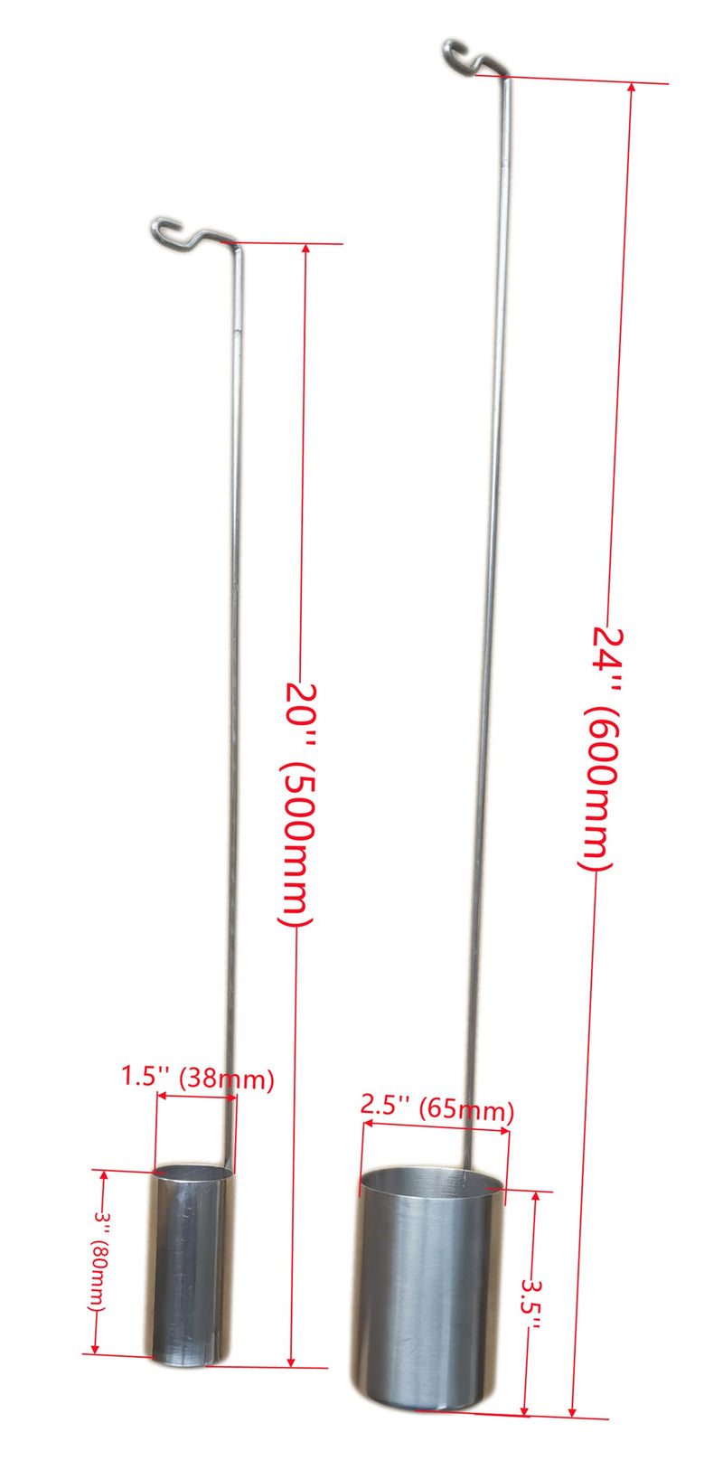 Stainless Steel Integrated Liquid Nitrogen Transfer Scoop – Durable & Leakproof Design for LN2 Dewar Tanks & Storage Vessels. Ø2.5"×24" (65mm×L600mm) ‌Ø2.5"×24" (65mm×L600mm)