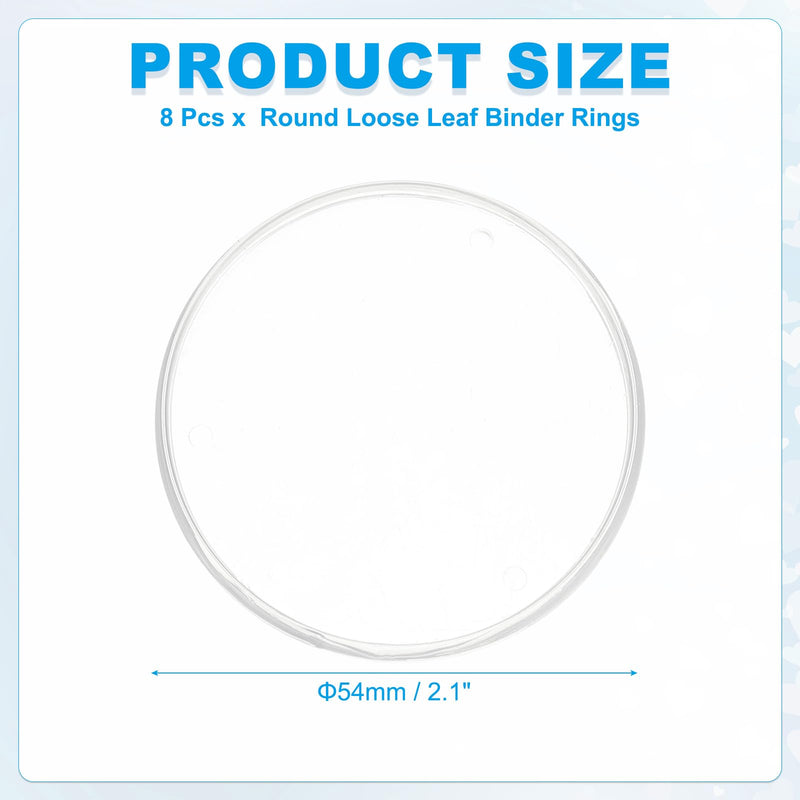 PATIKIL 2 Inch Plastic Book Binding Discs, 8 Pack Discbound Expansion Discs Round Binder Rings for DIY Notebook Planner, Clear Transparent