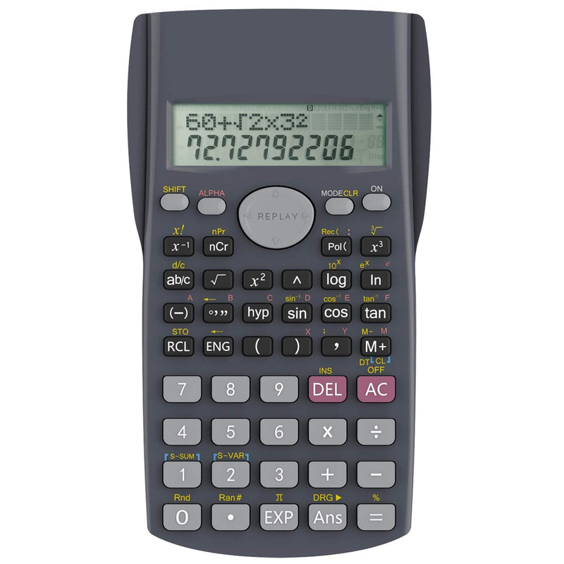 2-Line Engineering Scientific Calculator, Suitable for School and Business, Black