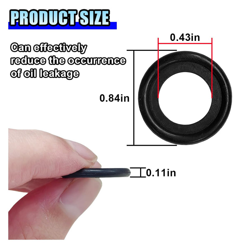 10PCS Oil Drain Plug Gasket, M12 Rubber Car Sealing Gasket Replacement for OEM#12616850, Engine Oil Pan Crush Washers for Buick, Ford, Landrover, Volvo (M12)