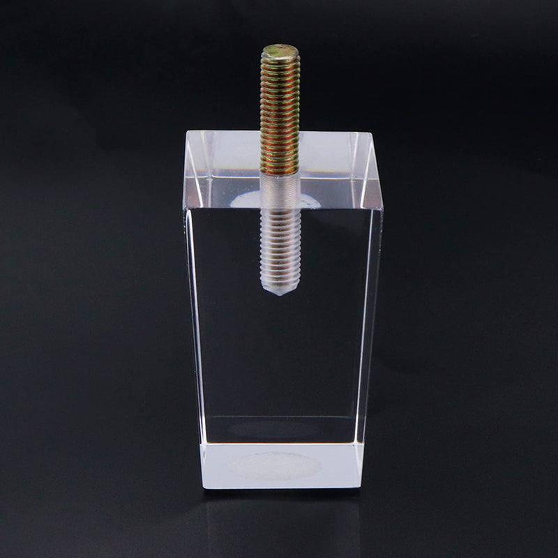 Mcredy Acrylic Legs for Furniture 3.15 inch Legs for Furniture Acrylic Couch Legs with Mounting Hardware Clear Sofa Square Tapered Pyramid,Type-1 Type-1