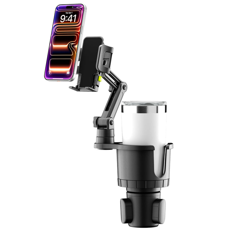 Bracketron Cup Holder Phone Mount for Car, TripGrip Truck Phone Holder | 2-in-1 cup holder phone holder, expandable base, one-click release, 360° rotation, folding support legs for up to 3.5" device