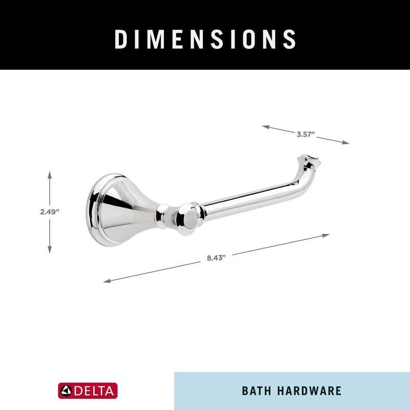 DELTA FAUCET Rubber Limited 79750 Cassidy Wall Mount Single Post Toilet Paper Holder Bath Hardware Accessory in Polished Chrome