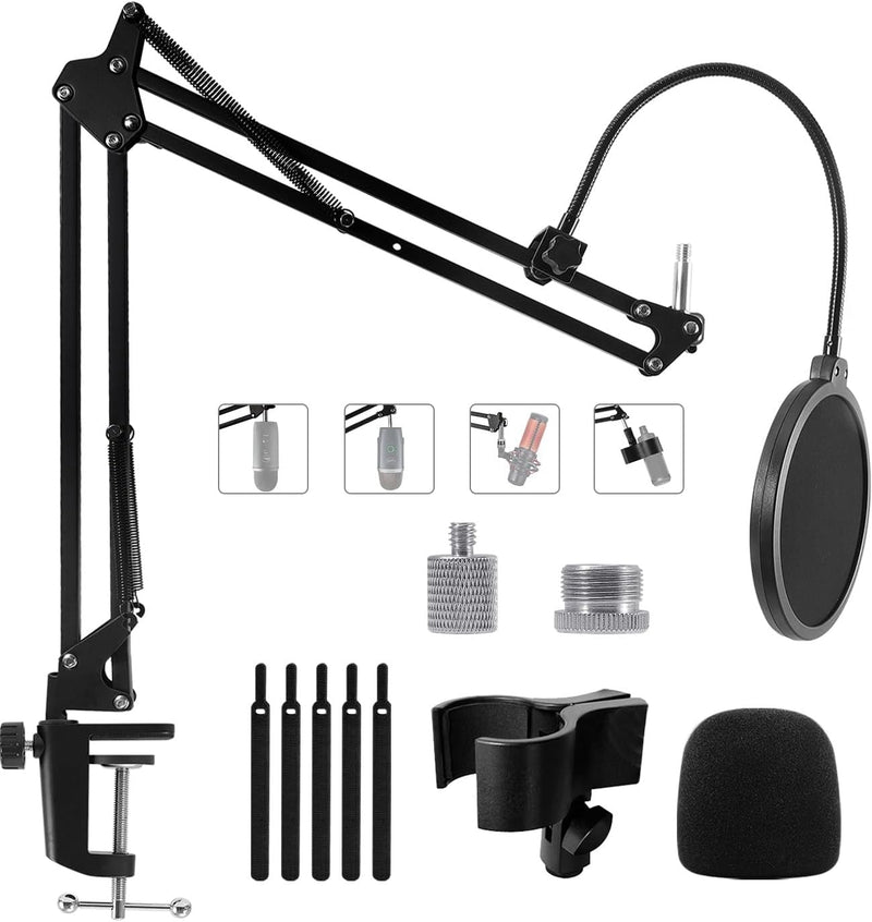  [AUSTRALIA] - Yeti Nano Mic Boom Arm Stand with Pop Filter, Compatible with Blue Yeti Nano USB Microphone with Cable Sleeve by SUNMON