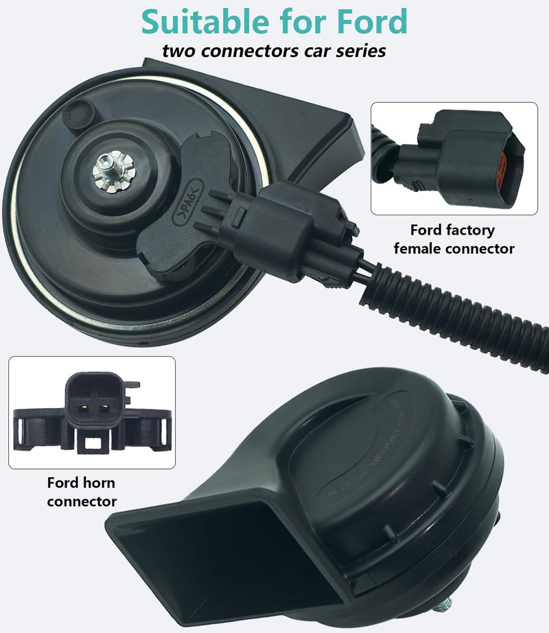 Car Horn for Ford,Multifunction Loud High Low 2 Tone Auto Horn,Waterproof 128db(Replacement for Ford) Replacement for Ford